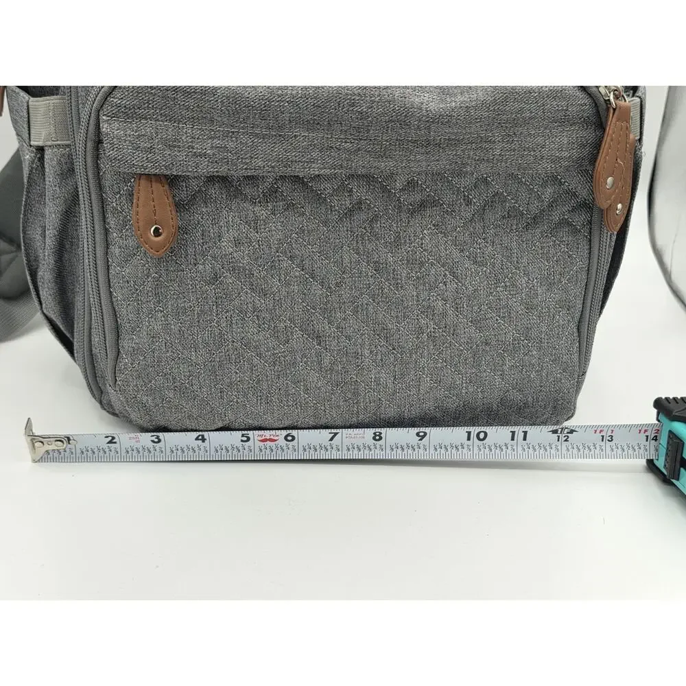 Dikaslon Diaper Bag Backpack Gray Large Baby Travel Bag Stroller Straps